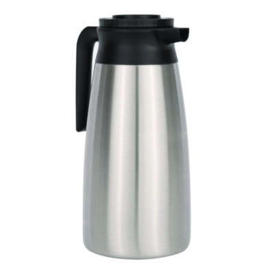 Thermal Vacuum Pitcher, 64 oz, Stainless Steel/Black