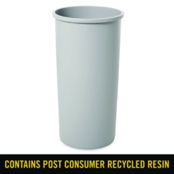 Untouchable Large Plastic Round Waste Receptacle, 22 gal, Pl