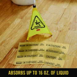 Over-the-Spill Pad, Caution Wet Floor, 16 oz, 16.5 x 20, 22