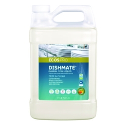 Dishmate Manual Dish Liquid, Free and Clear, 1 gal Jug, 4/Ca