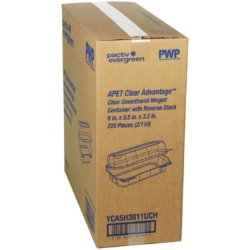Hoagie Hinged Lid Container, 9 x 5.5 x 3.2, Clear, Plastic,