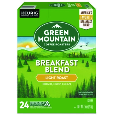 Breakfast Blend Coffee K-Cup Pods, 24/box