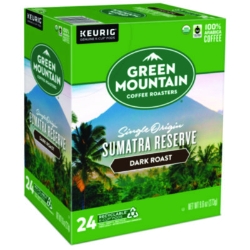 Fair Trade Organic Sumatran Extra Bold Coffee K-Cups, 24/box