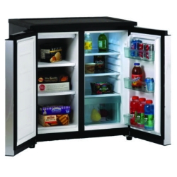5.5 Cu.Ft. Side by Side Refrigerator/Freezer, Black/Platinum