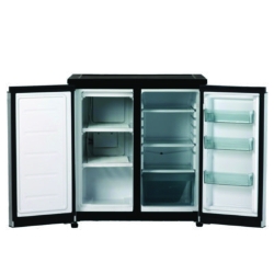 5.5 Cu.Ft. Side by Side Refrigerator/Freezer, Black/Platinum