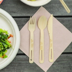 Bamboo Cutlery, Fork, Paper, Natural, 2,000/Carton