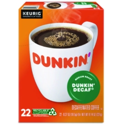 K-Cup Pods, Dunkin Decaf, 22/box