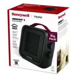 UberHeat 5 Ceramic Heater, 1,500 W, 4.5 x 4.5 x 8.86, Black