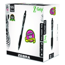 Z-Grip Ballpoint Pen, Retractable, Medium, 1 mm, Black Ink,