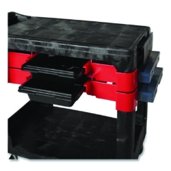 Two-Shelf Trades Cart, Plastic, 2 Shelves, 2 Drawers, 330 lb