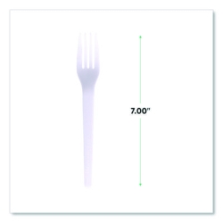 Plantware CPLA Cutlery, Individually Wrapped, Fork, Plastic,