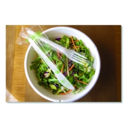 Plantware CPLA Cutlery, Individually Wrapped, Fork, Plastic,