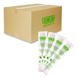 Plantware CPLA Cutlery, Individually Wrapped, Fork, Plastic,