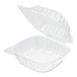 Polypropylene Plastic Hinged Container, 6 x 6 x 3.3, Clear,