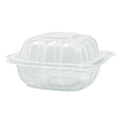 Polypropylene Plastic Hinged Container, 6 x 6 x 3.3, Clear,
