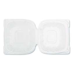 Polypropylene Plastic Hinged Container, 6 x 6 x 3.3, Clear,