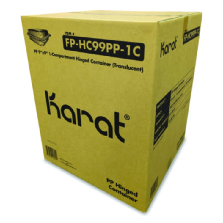 Polypropylene Plastic Hinged Container, 9.35 x 9.22 x 3.17,