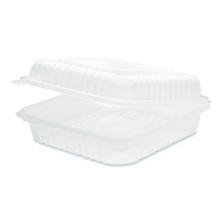 Polypropylene Plastic Hinged Container, 9.35 x 9.22 x 3.17,