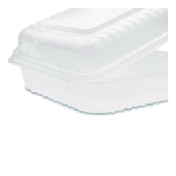 Polypropylene Plastic Hinged Container, 9.35 x 9.22 x 3.17,