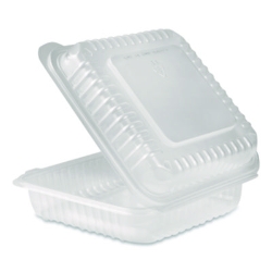 Polypropylene Plastic Hinged Container, 9.35 x 9.22 x 3.17,