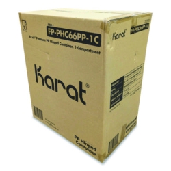 Polypropylene Plastic Hinged Container, 6 x 6 x 3, Black/Cle