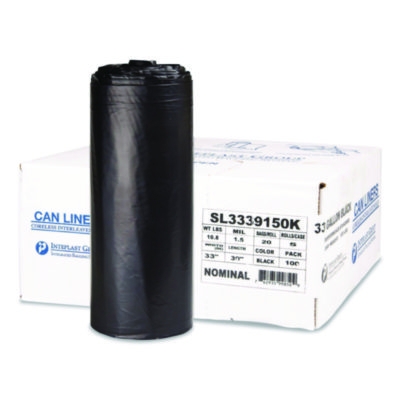 Low-Density Commercial Can Liners, 33 gal, 1.5 mil, 33" x 39