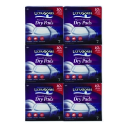 Ultrasorbs Disposable Dry Pads, 23 x 35, Blue, 7/Box, 6/Cart