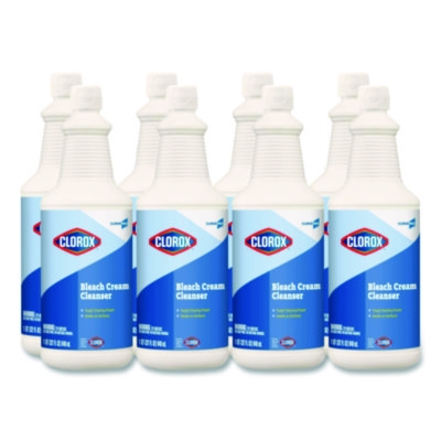 CloroxPro Bleach Cream Cleanser, 32 oz Bottle, 8/Carton