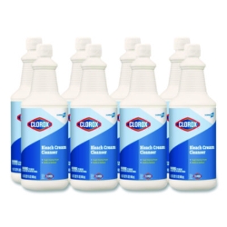 CloroxPro Bleach Cream Cleanser, 32 oz Bottle, 8/Carton
