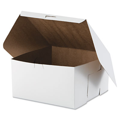 White One-Piece Non-Window Bakery Boxes, 10 x 10 x 5.5, Whit