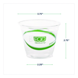 GreenStripe Renewable and Compostable Cold Cups, 9 oz, Plast