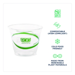 GreenStripe Renewable and Compostable Cold Cups, 9 oz, Plast