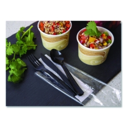 100% Recycled Content Cutlery Kit, Heavyweight Fork/Knife/So