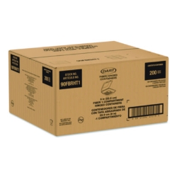 Compostable Molded Fiber Hinged Trays, ProPlanet Seal, 9.14