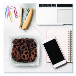 Square Plastic Bowls, 16 oz, 8.5 x 8.5 x 1.96, Clear, Plasti