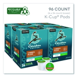 Caribou Blend Decaf Coffee K-Cups, 96/carton