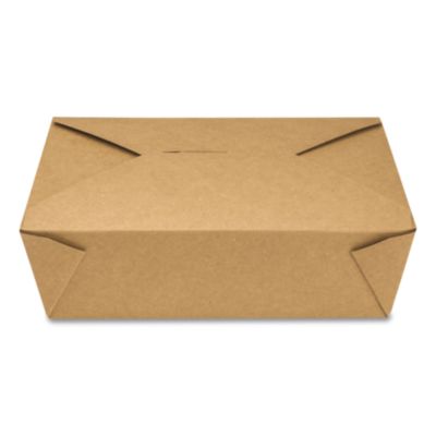 Reclosable Kraft Take-Out Box, 76 oz, 8.58 x 6.28 x 2.4, Bro