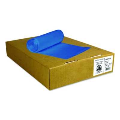 Eco Blend Max Can Liners, 60 gal, 0.8 mil, 38" x 58", Blue, 