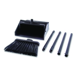 Duo-Pan Upright Dust Pan and Broom, 11.8 x 36, 24.5" Handle,