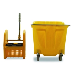 OmniFit Mop Bucket with Down Press Wringer, 35 qt, Yellow