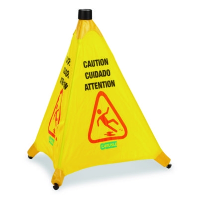 Pop-Up Caution Cone, 18 x 22.25 x 20, Yellow