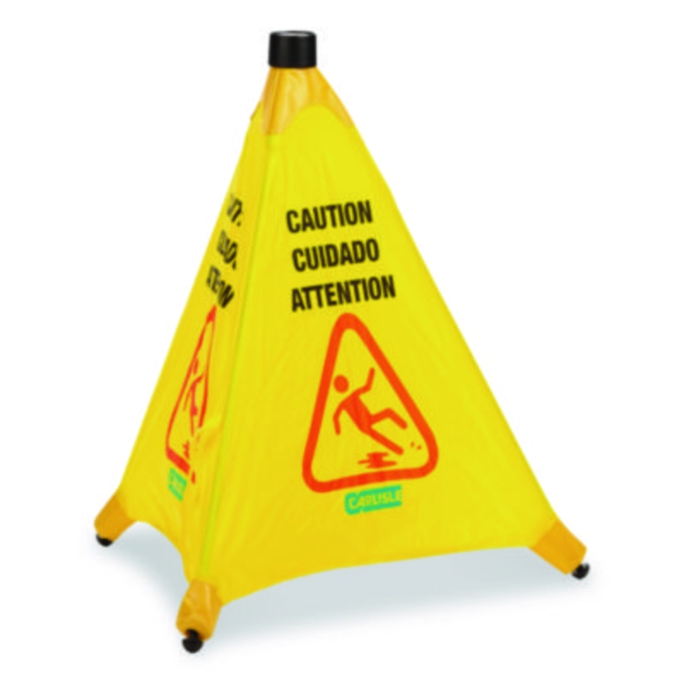 Pop-Up Caution Cone, 18 x 22.25 x 20, Yellow