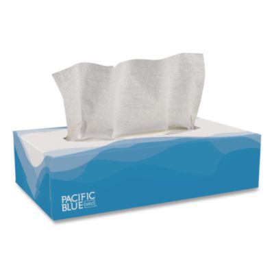 Pacific Blue Select Facial Tissue, Flat Box, 2-Ply, White, 1