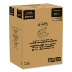Microwaveable Hinged Containers, ProPlanet Seal, 6.5 x 9 x 3