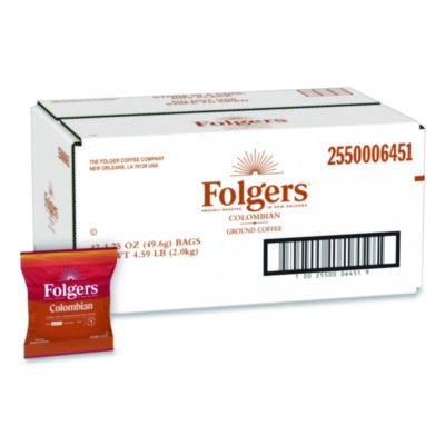 Colombian Ground Coffee Fraction Pack. 100% Colombian, 1.75 