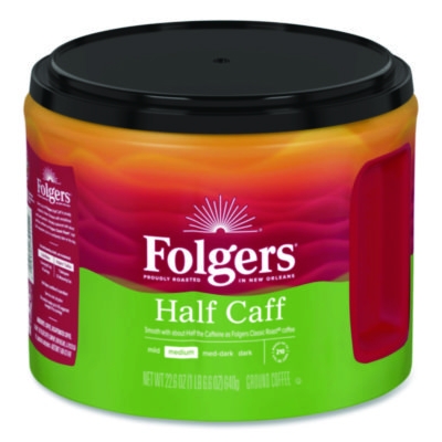 Half Caff Ground Coffee, 22.6 oz Canister