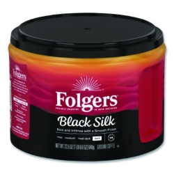 Black Silk Ground Coffee, Black 22.6 oz Canister, 6/Carton