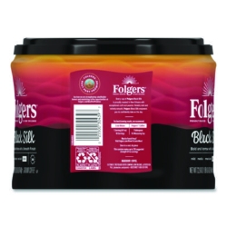 Black Silk Ground Coffee, Black 22.6 oz Canister, 6/Carton