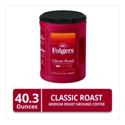 Classic Roast Ground Coffee, 40.3 oz Canister, 6/Carton