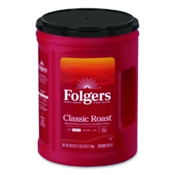 Classic Roast Ground Coffee, 40.3 oz Canister, 6/Carton
